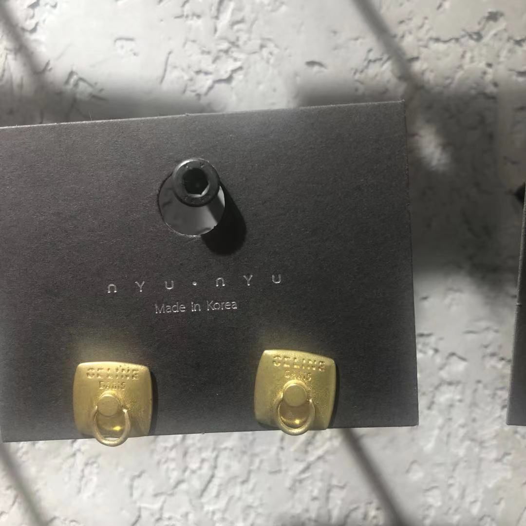 s926#方块锆石方形配件字母耳钉韩式系列铜图