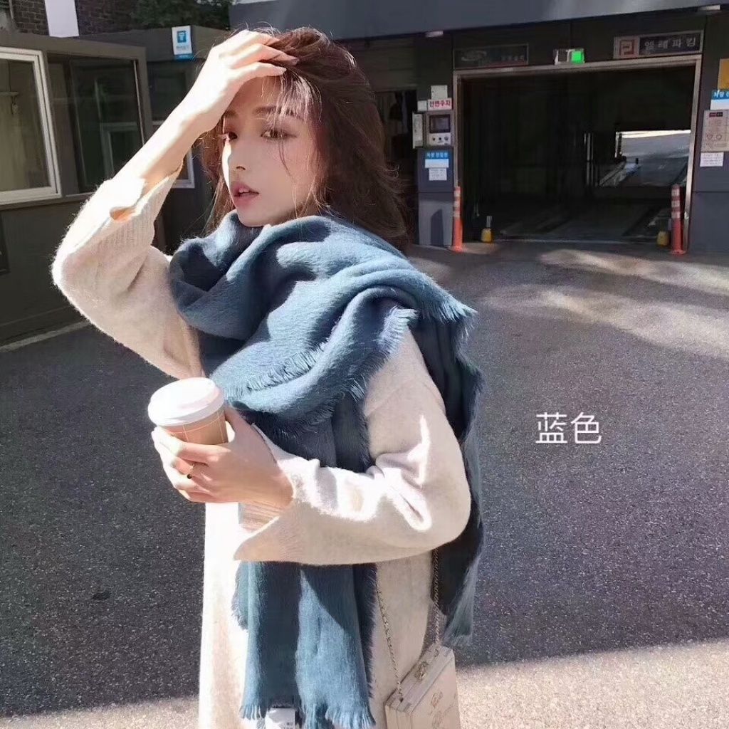 Janice reborde de influencers repulsión estilo coreano bufanda mujer invierno versátil estola doble uso estudiante casual otoño invierno largo cuello details Picture