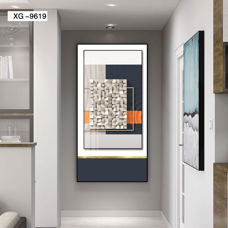 Crystal Porcelain Entrance Porch Decorative Painting Star Diamond Gilt Painting Vertical Version Corridor Mural Background Wall Modern Simple Fantasy Hanging Painting Specification drawing