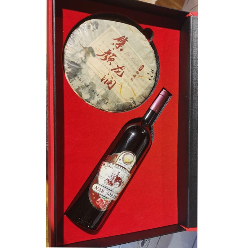 集颜酒庄两只装茶酒礼 盒