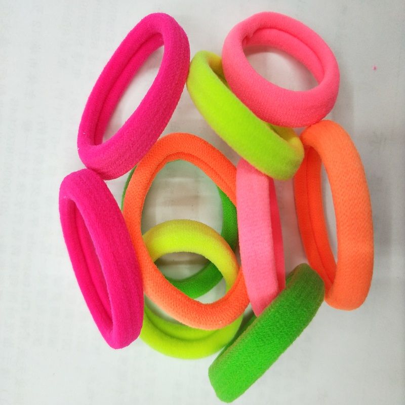 Fluorescent color box nylon rubber band, daily life, girls' ponytail, small braid, hair tie, headwear, hair band rubber band details Picture