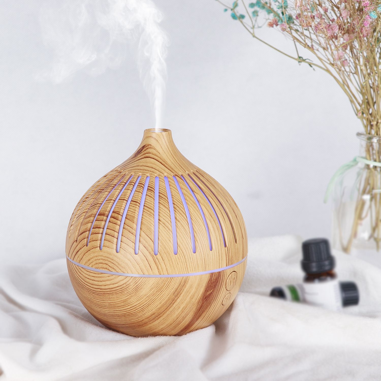 KP-5301 madera grano color luz USB humidificador aroma difusor Specification image