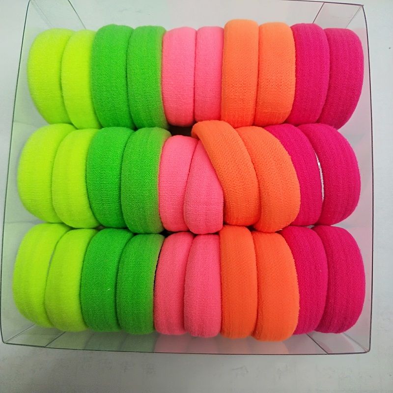 Fluorescent color box nylon rubber band, daily life, girls' ponytail, small braid, hair tie, headwear, hair band rubber band