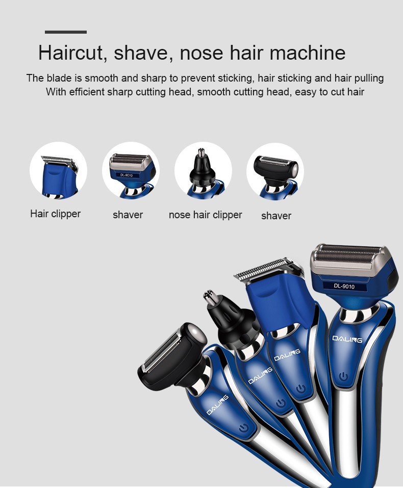 DALING-9010 Reciprocating electric rechargeable Razor, three-in-one multi-functional Hairdresser and nose hair remover for export wholesale detail image 4