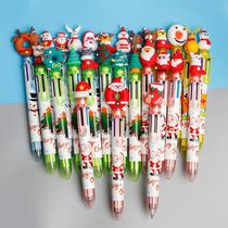 Multi-color ballpoint pen with color cartoon press ten-color pen for students with multi-function pen neutral pen cute stationery