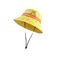VVC儿童渔夫帽（小黄鸭联名-星座系列）印花短檐花卉夏季遮阳帽子   黄图