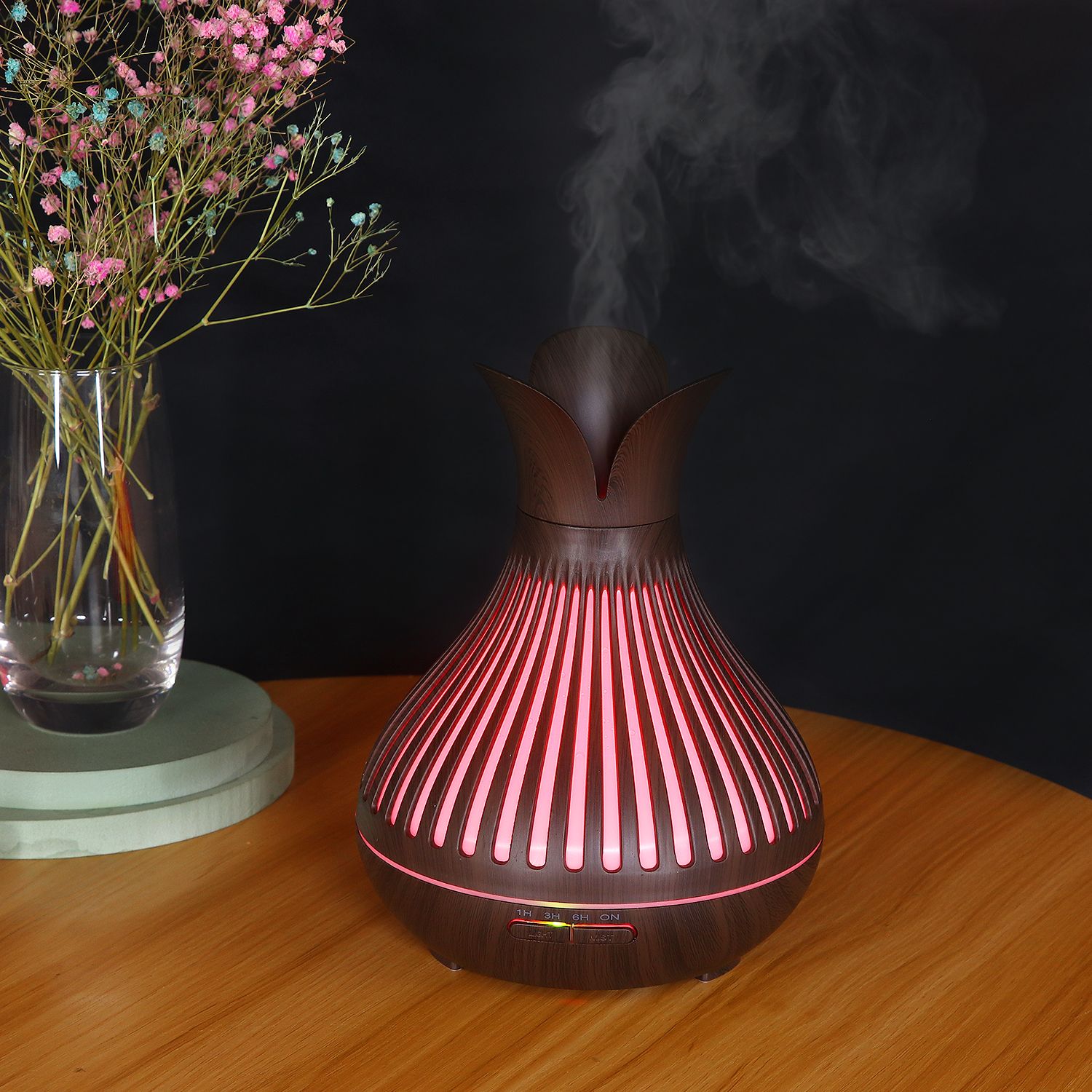 500ML wood grain color light aroma diffuser humidifier Application Scenario