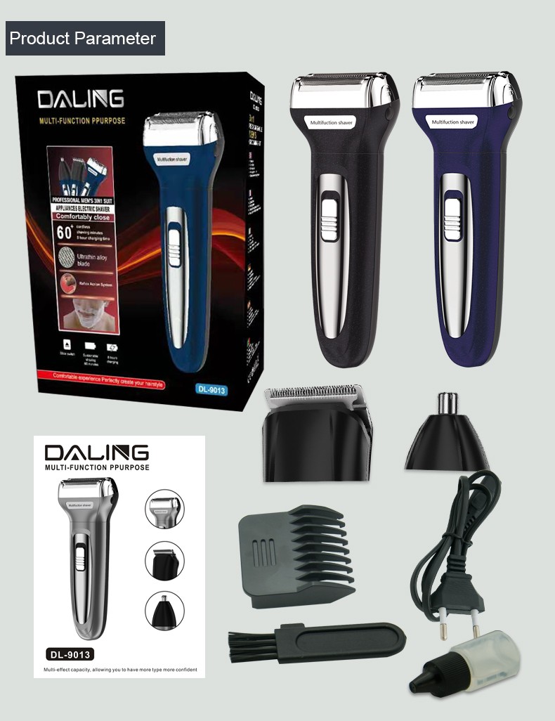 DALING-9013 Reciprocating electric rechargeable Razor, three-in-one multi-functional Hairdresser and nose hair remover for export wholesale detail image 14