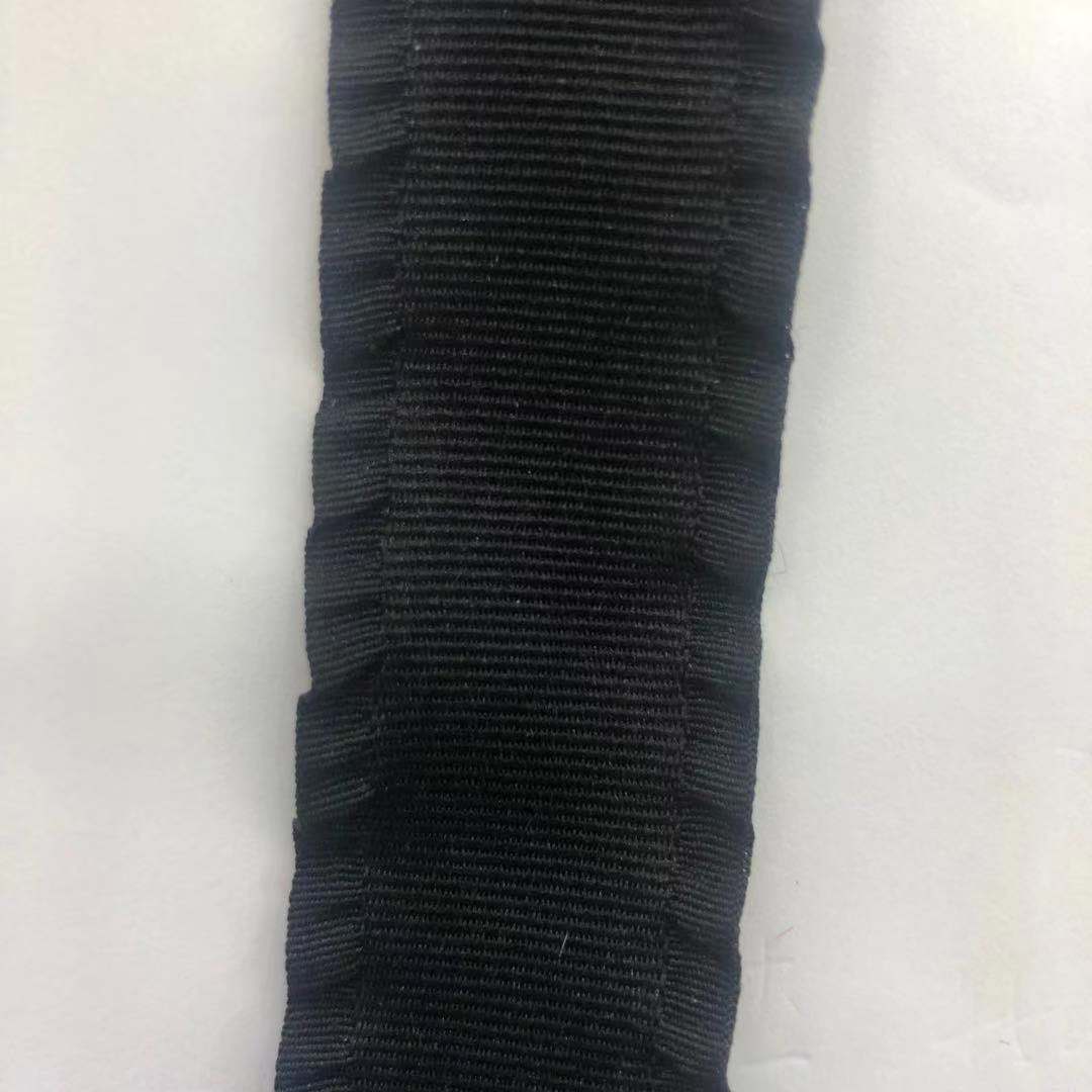 GM210207-013#1.5公分纯色绉边彩色织带-黑色