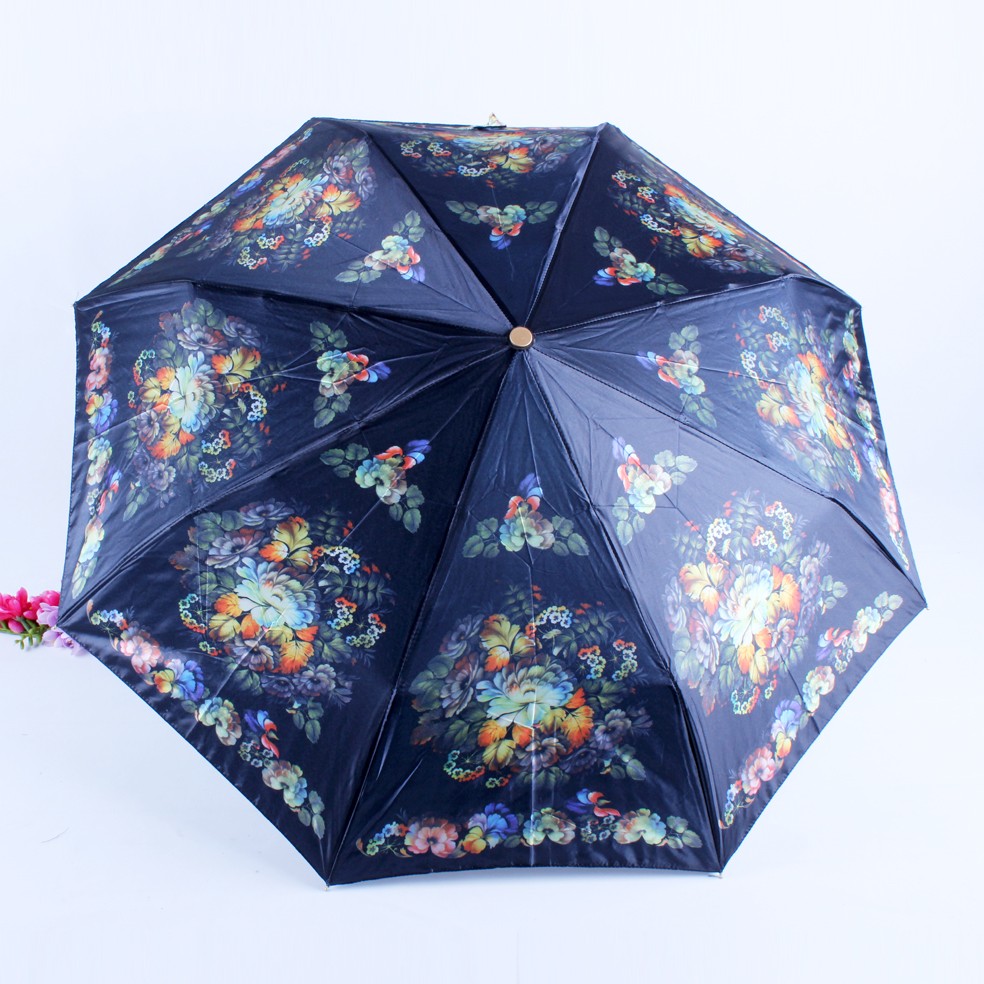 Colorant three-fold fully automatic super windproof digital printing AUTO folding umbrella detail image 9