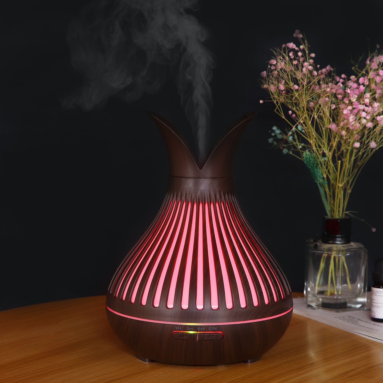 500ML wood grain color lamp humidifier aroma diffuser