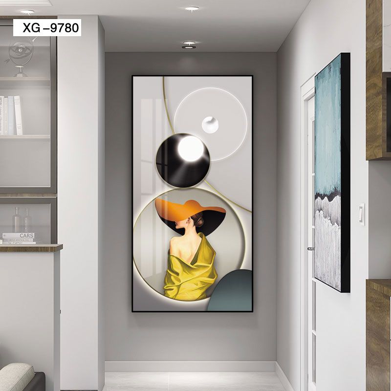 Crystal Porcelain Painting Entry Porch Decorative Painting Entry Living Room Corridor Corridor Hanging Painting Modern Simple Vertical Version Of Fantasy Wall Painting Item Picture