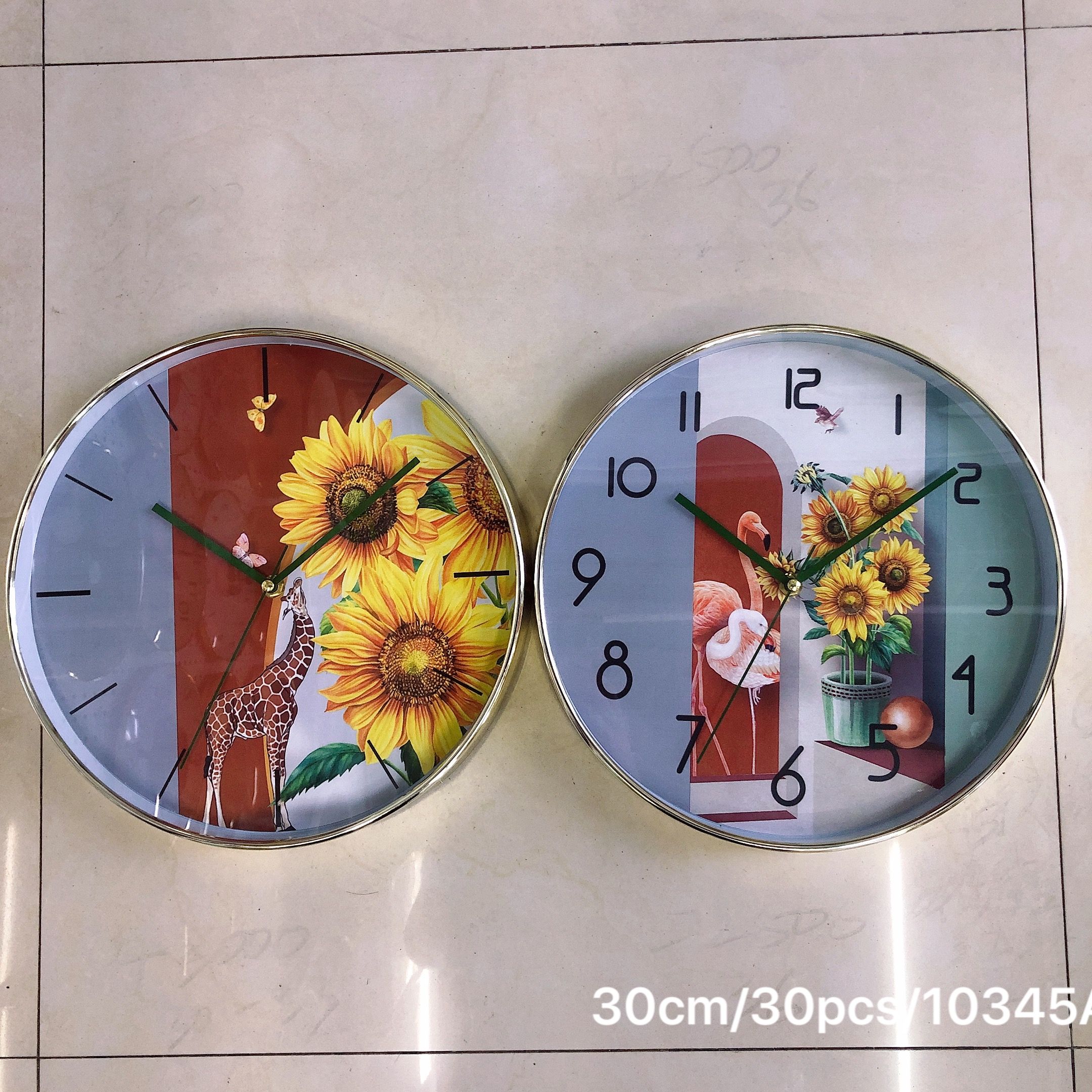 12-inch electroplated process creative quartz wall clock for study and kitchen is available for wholesale from the customer's LOGO factory Application Scenario