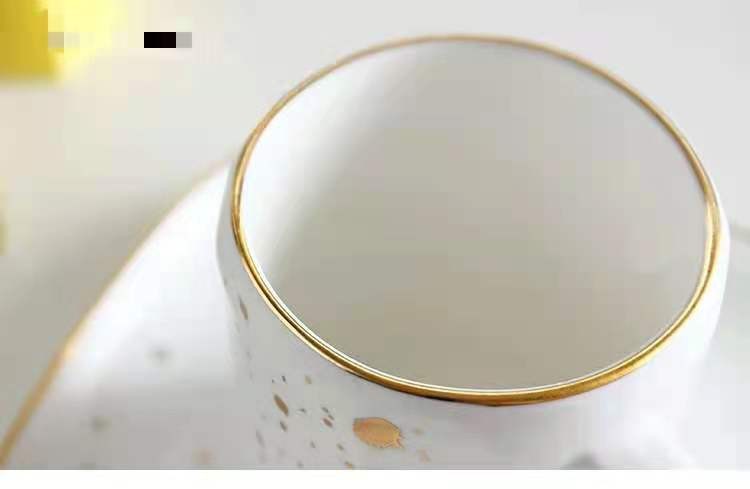 复古金边陶瓷杯碟茶杯 办公室水杯马克杯 咖啡杯详情图6