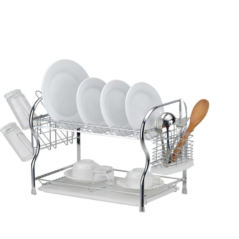 R-shaped large three-layer dish rack electroplated detail image 1
