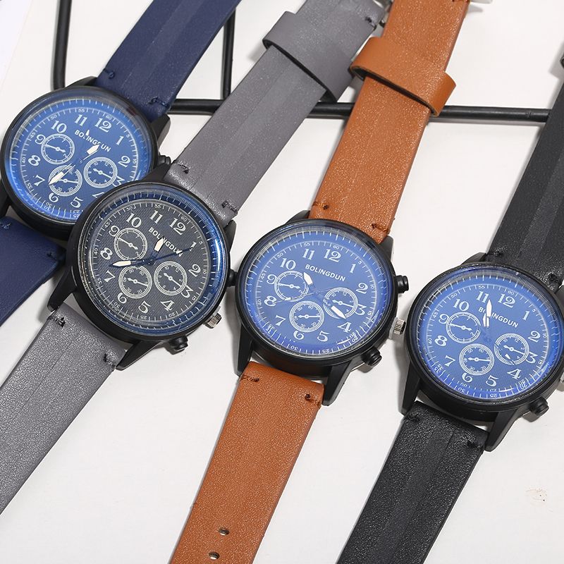 New men's business sport leather strap watch, Instagram bestseller, simple bestseller, factory direct sales