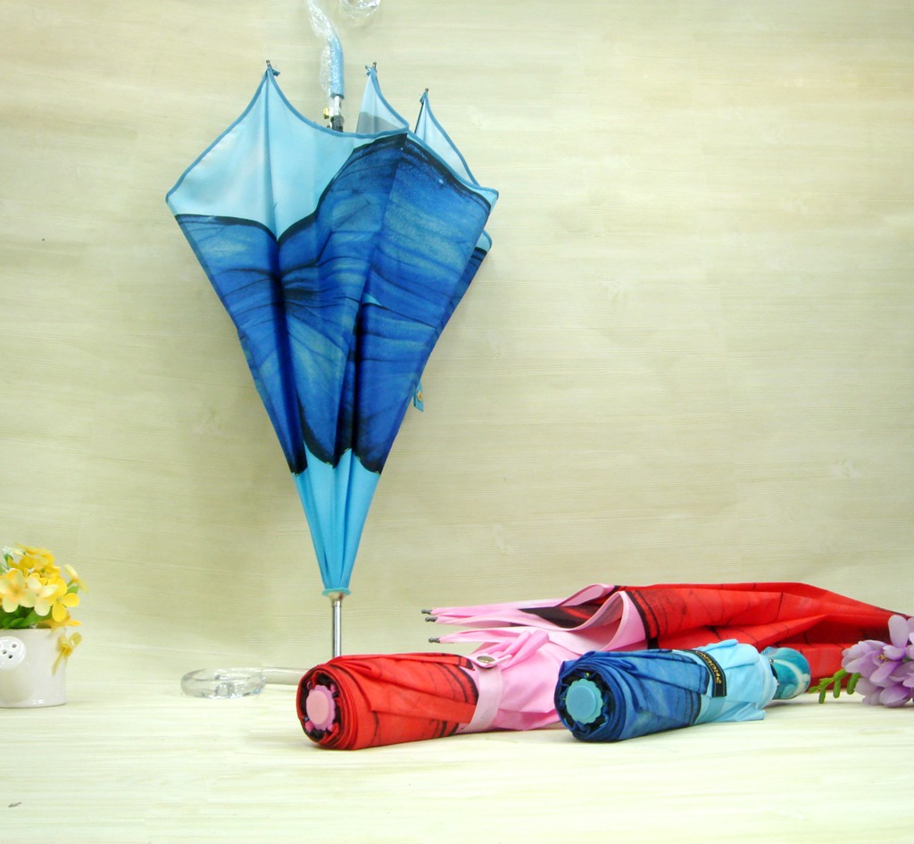 European and American creative digital printed butterfly umbrella, all-weather automatic umbrella, original export order detail image 2