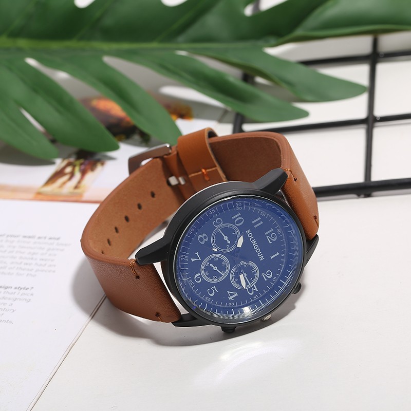 New men's business sport leather strap watch, Instagram bestseller, simple bestseller, factory direct sales detail image 6