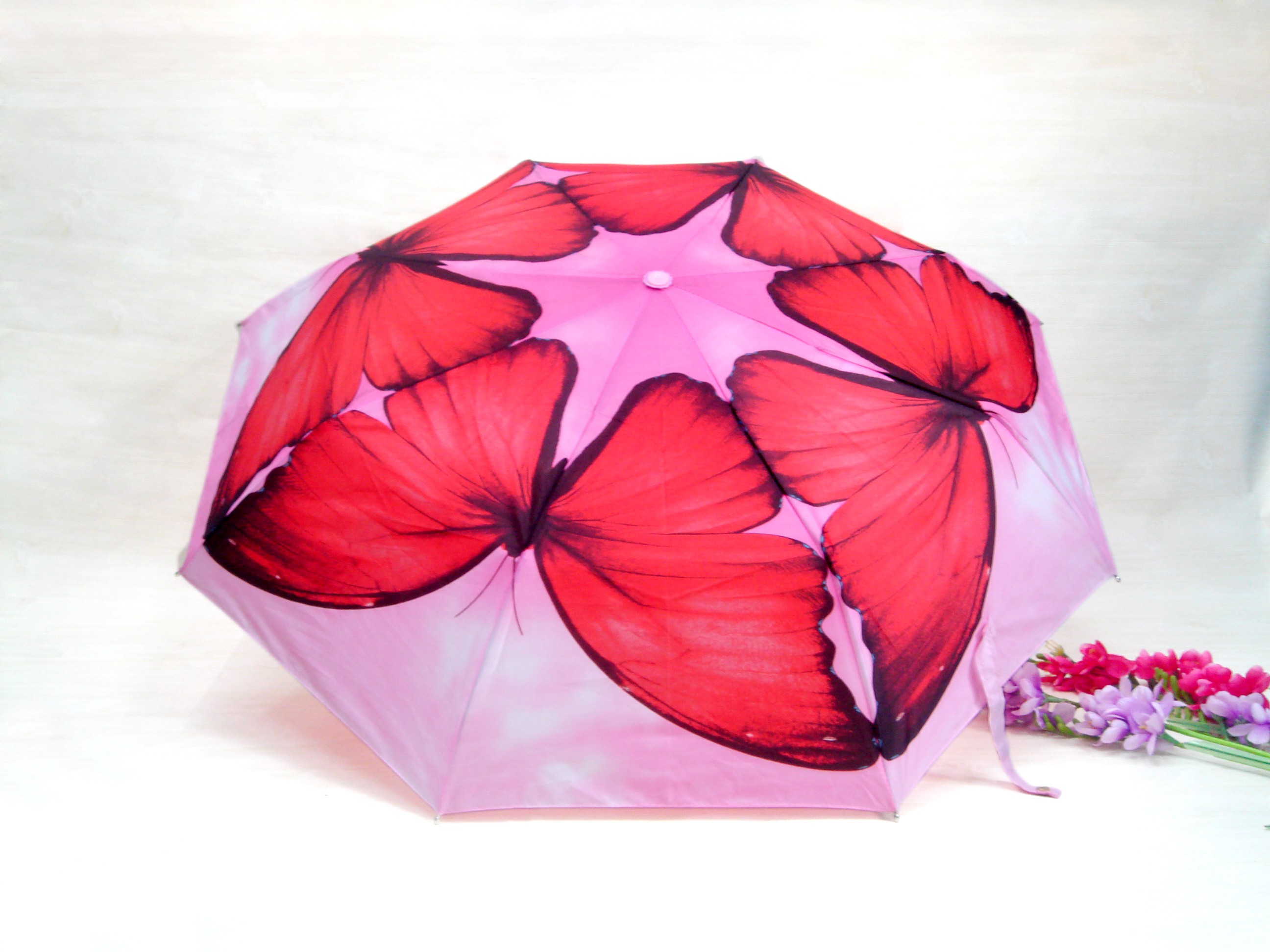 European and American creative digital printed butterfly umbrella, all-weather automatic umbrella, original export order detail image 7