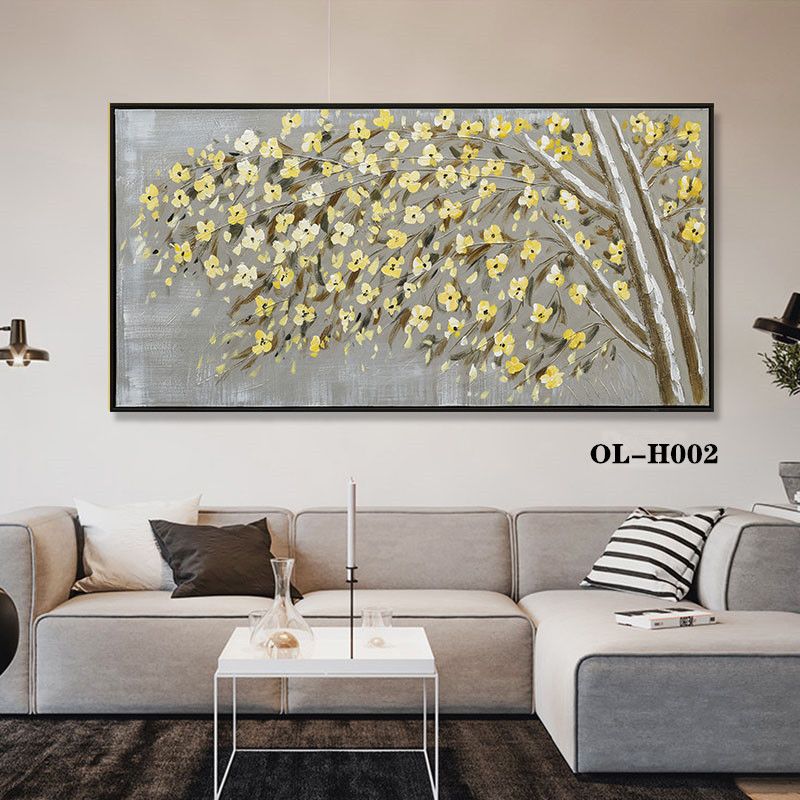 Bedroom Decoration Painting Main Bed Head Hanging Painting Modern Simple Banner Hotel Room Warm Background Wall Painting Spray Painting Semi-Hand-Painted details Picture