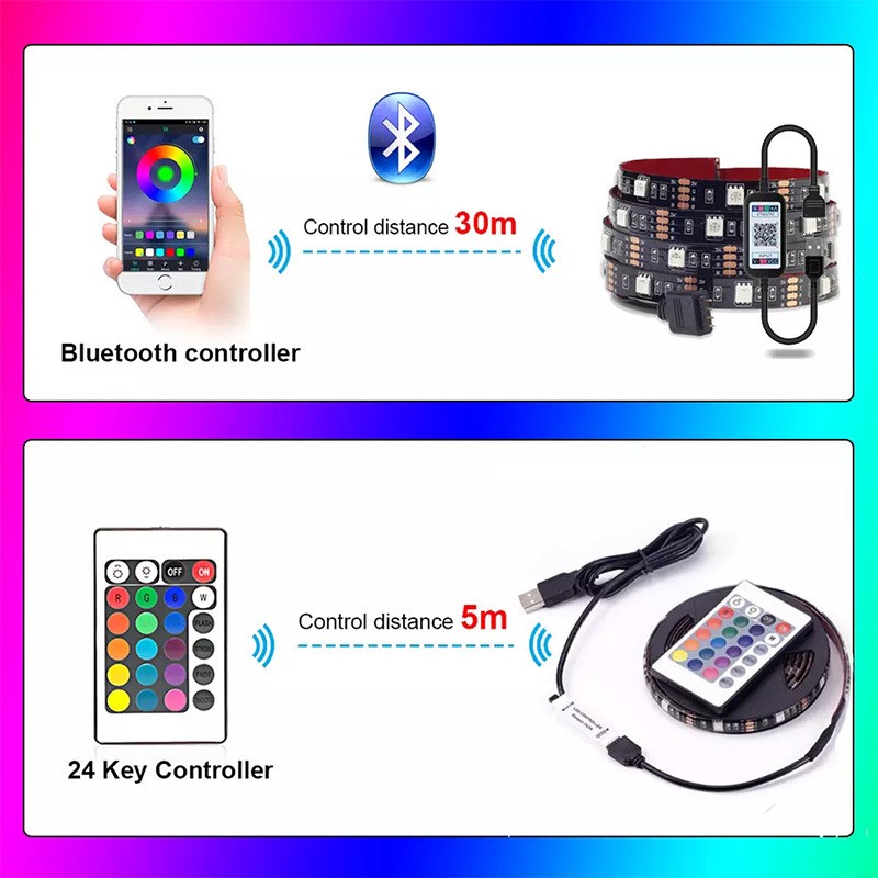 أضواء 5VRGB مع USB مع شريط بلوتوث 7 ألوان detail image 4