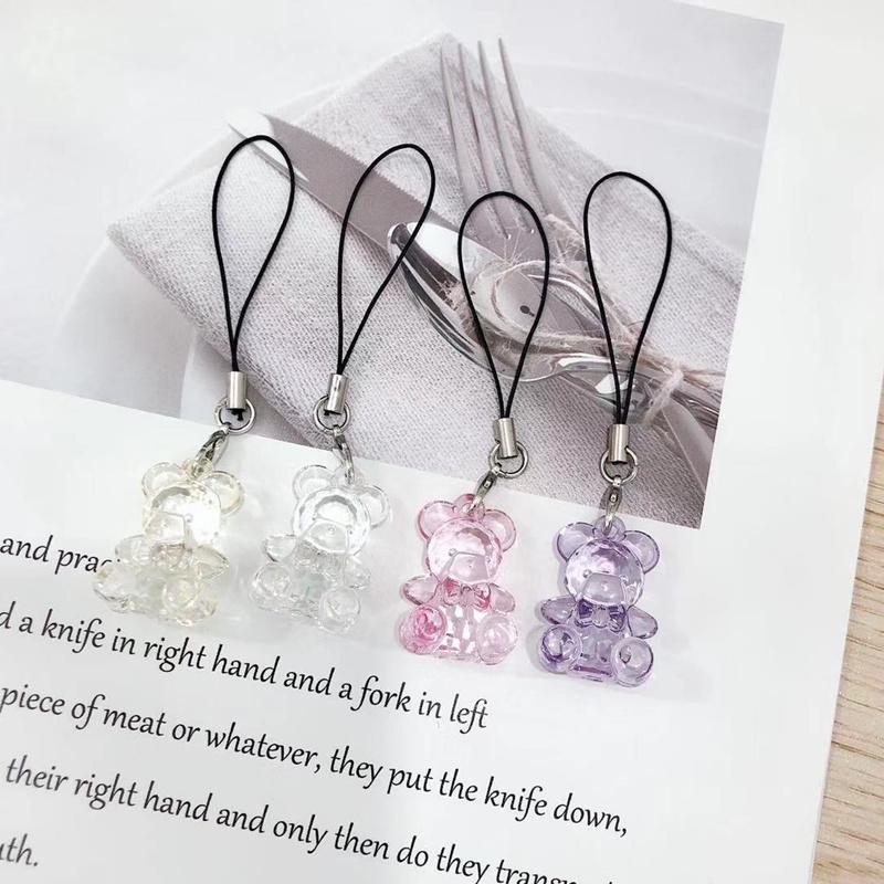Acrylic transparent Bear phone chain series mixed 6
