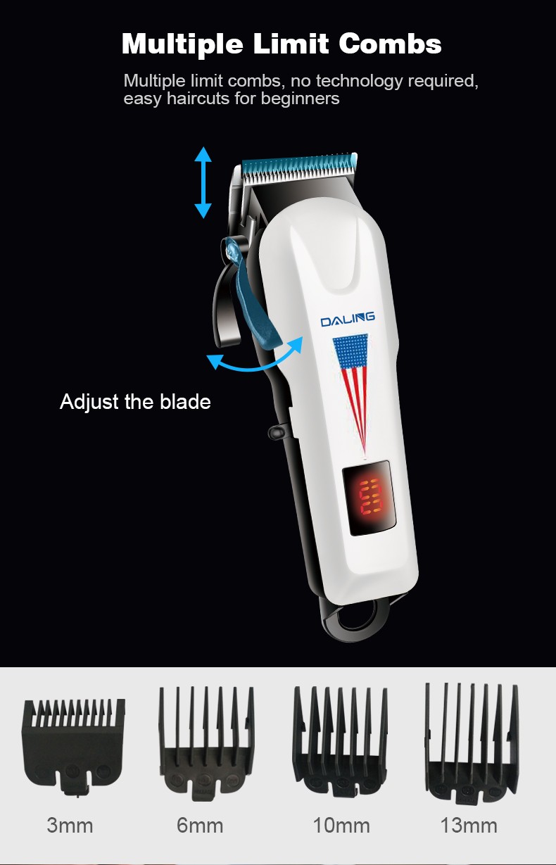 达玲DALING-1163发廊大功率理发器充电电源式推剪大人儿童剃头刀LED数显充电式刮光头推子外贸批发详情图6