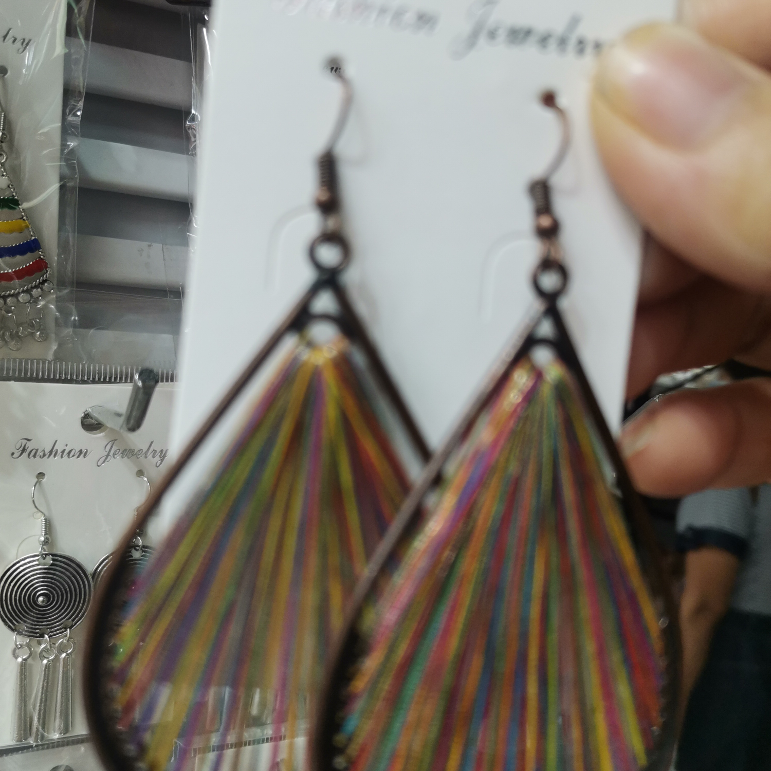 Fashionable, stylish, simple and versatile Bohemian fringe net earrings 66 Ya Xin
