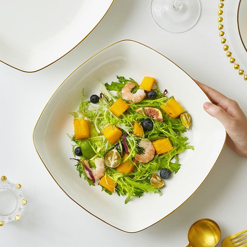 Ceramic plates, bone China plates, soup plates, deep plates, large plates, home dining plates, ceramic plates, tableware, Chinese plates, fruit plates, barbecue plates Specification image