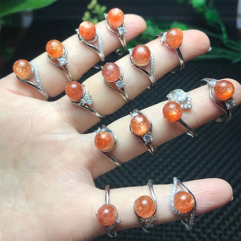 Bright Crystal Jewelry Natural Gold Strawberry 925 Silver Ring, Grand Open Ring for women Application Scenario