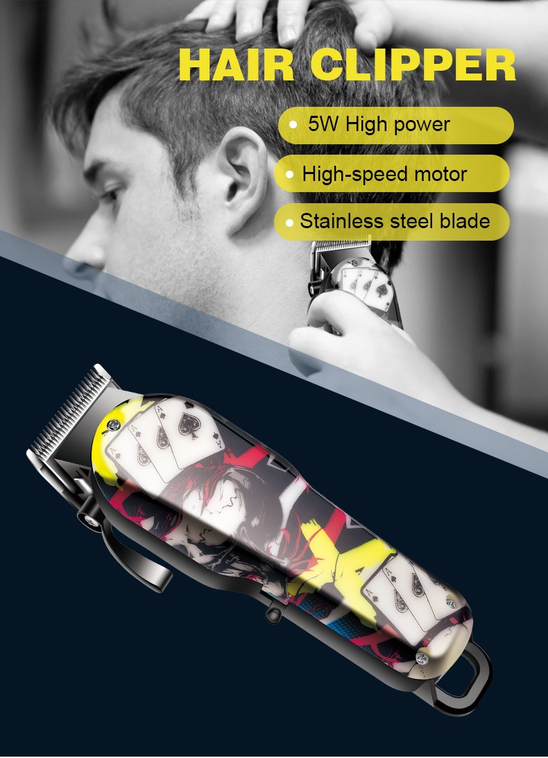 DALING-1160 Hair clipper, retro oil head, engraved electric clipper, hair shaving, electric clipper, hair cutting, shaving head, zero blade head, special for hair salons, graffiti style, retro color block, wholesale for export detail image 1