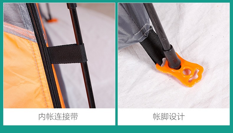 露营简易自动透气双门六角帐篷详情图9