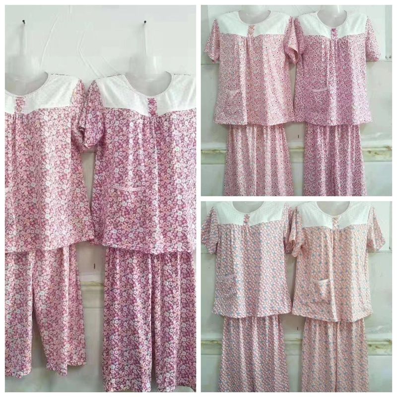 Pajama female summer lace lace printing thin large size summer new style home clothes two sets of suits thumbnail