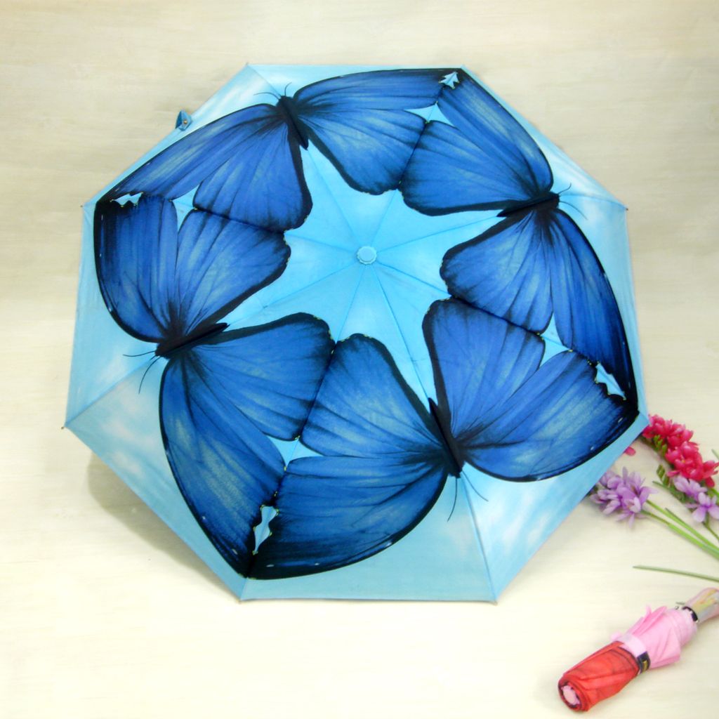 European and American creative digital printed butterfly umbrella, all-weather automatic umbrella, original export order