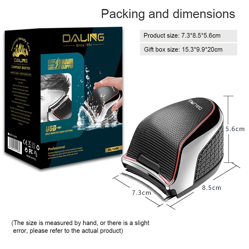 DALING-1208 Self-service Hair Clipper, a perfect tool for shaving short heads, a self-service hair clipper, cross-border wholesale, electric hair shaver, hair clipper, electric hair clipper, men's hair cutting Application Scenario