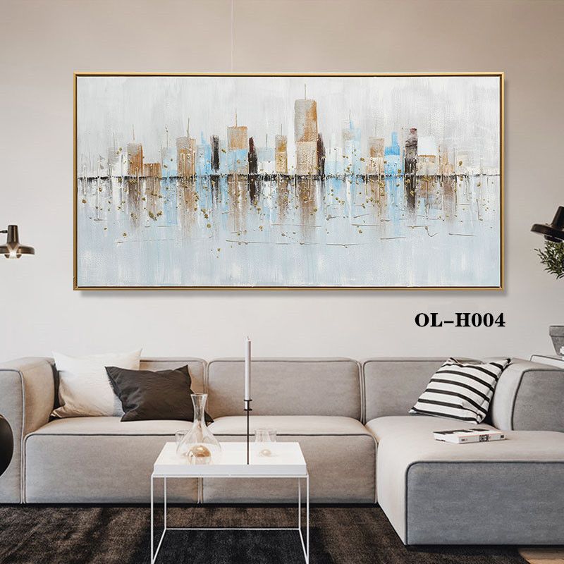 Bedroom Decoration Painting Main Bed Head Hanging Painting Modern Simple Banner Hotel Room Warm Background Wall Painting Spray Painting Semi-Hand-Painted Application Scenario