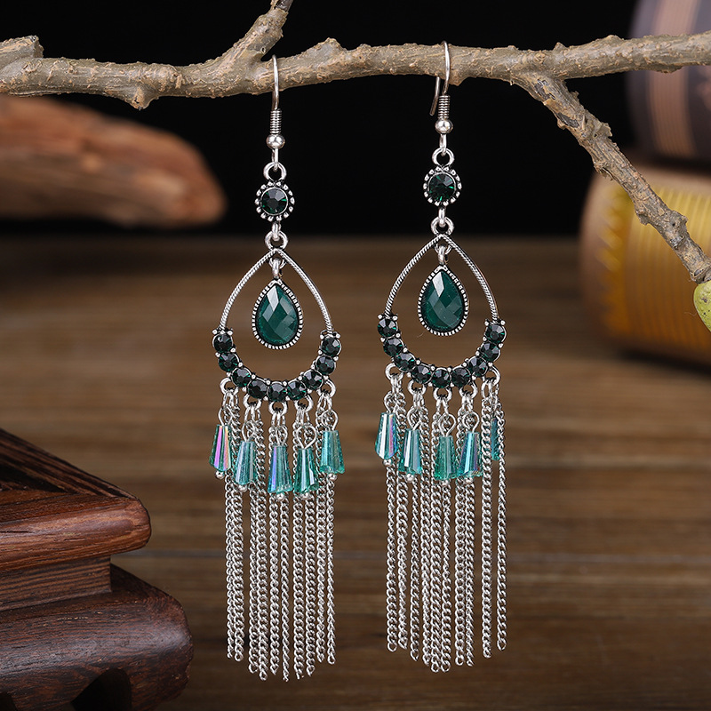 Fashionable, versatile, simple and ethnic style bestseller fringed earrings 66 Ya Xin