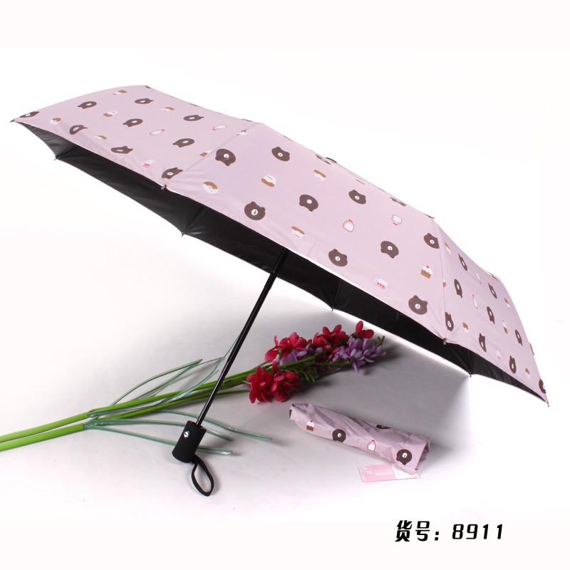 Cartoon bear 30% off fully automatic sunshade UV umbrella detail image 1
