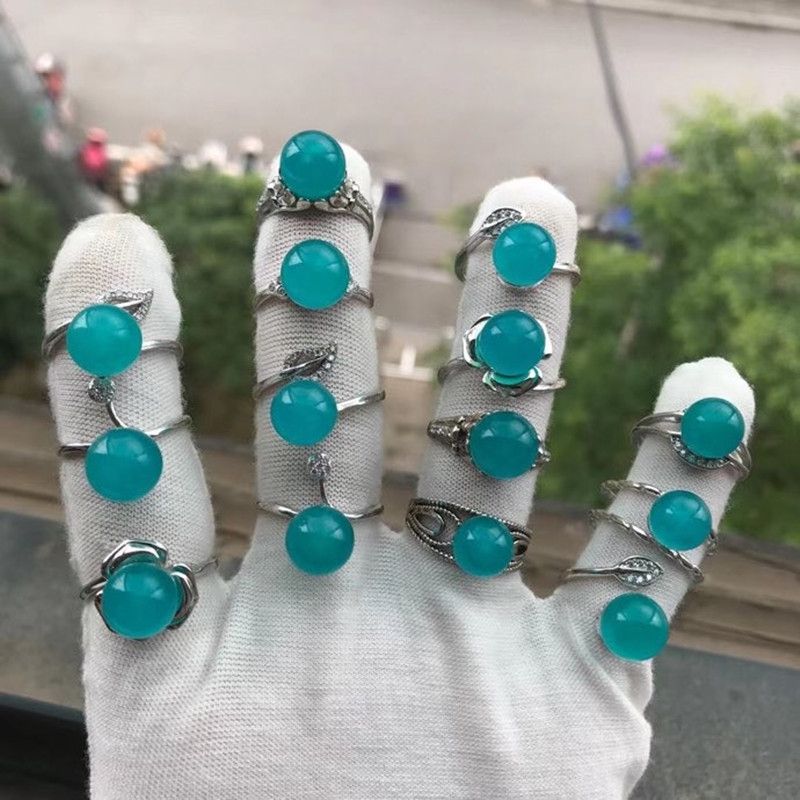 Bright crystal jewelry, natural 925 silver Tianhe stone ring, simple and elegant open ring Item Picture