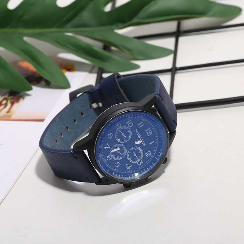 New men's business sport leather strap watch, Instagram bestseller, simple bestseller, factory direct sales detail image 5