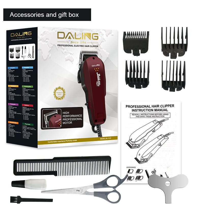 DALING-1127 Electric Hair Clipper with wire, Hair clipper, children's electric hair clipper, household plug-in hair clipper, silent hair clipper, wholesale for export detail image 11