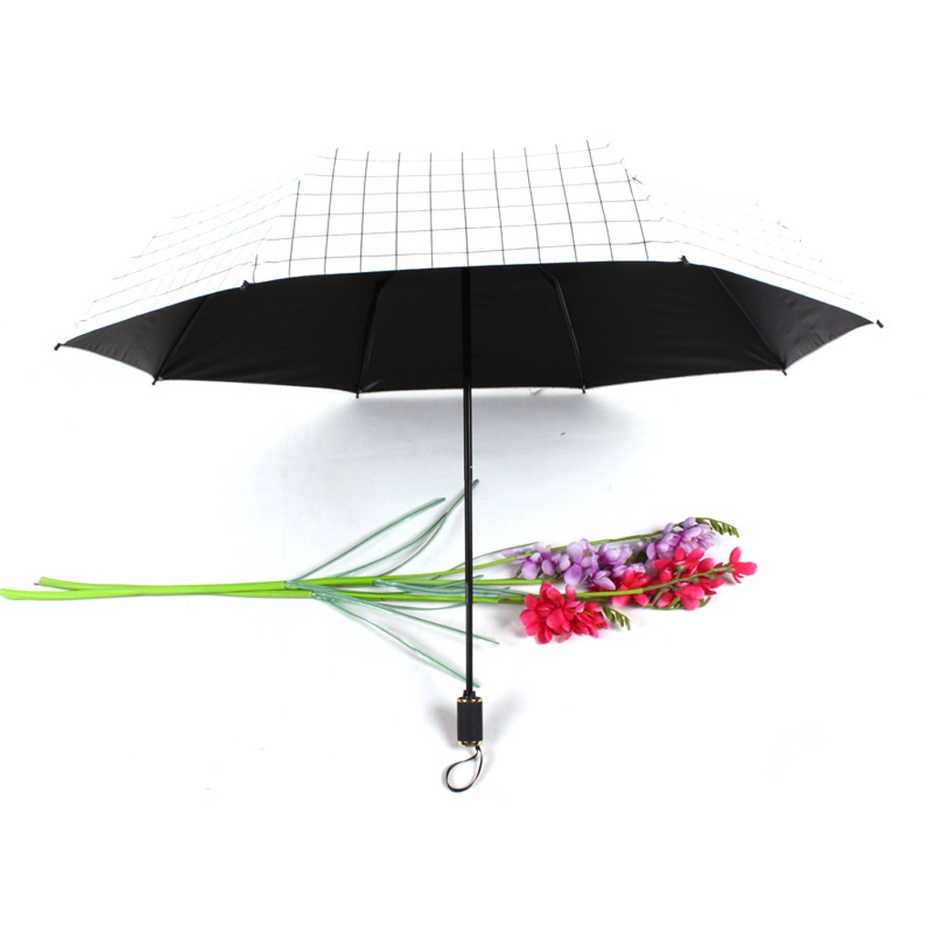 三折格子休闲商务伞详情图2