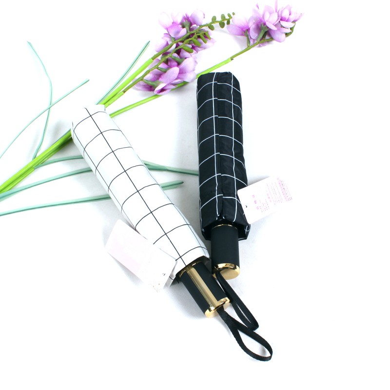 三折格子休闲商务伞详情图3