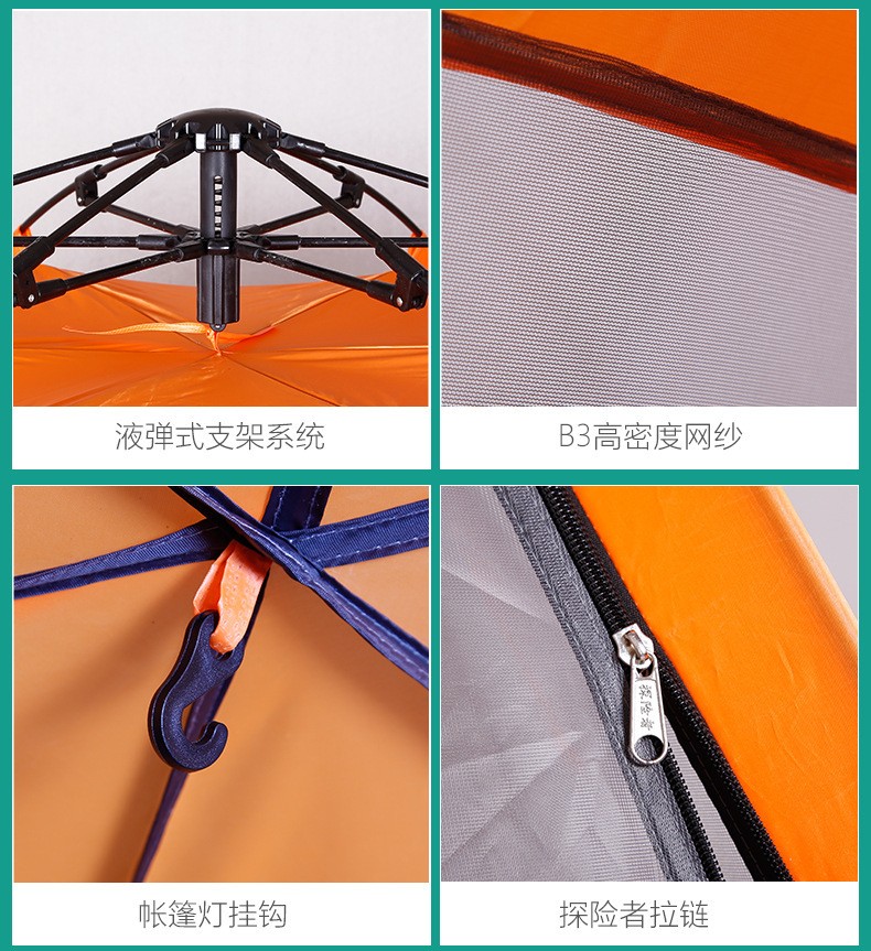 露营简易自动透气双门六角帐篷详情图8