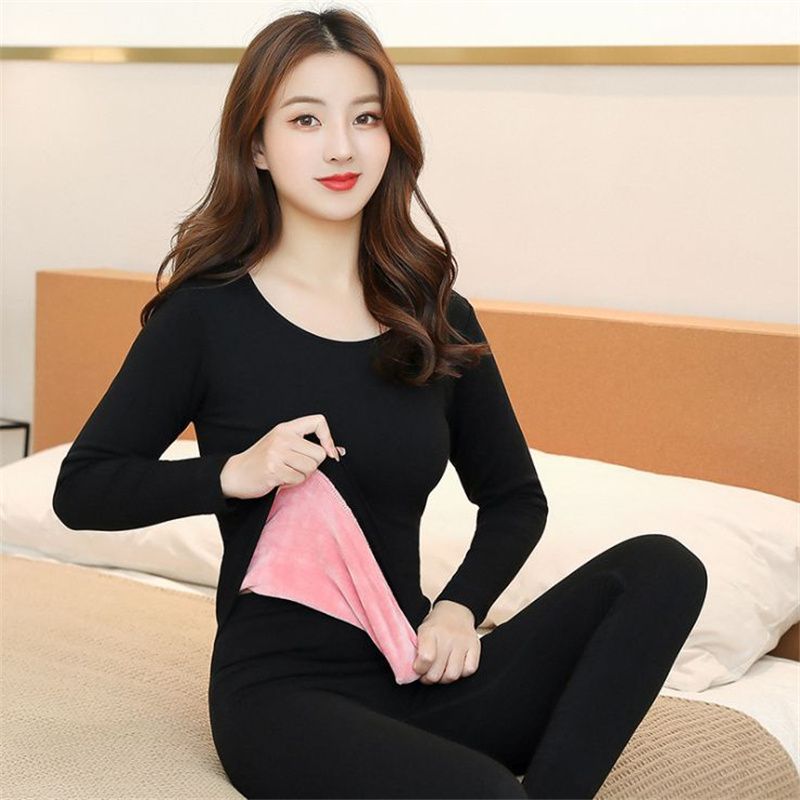 Body Thermal Underwear Set Slim-Fit Jacquard Women's Medium Thick Base Long Johns 152