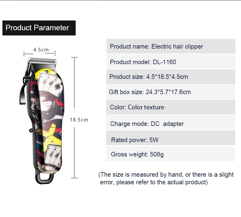 DALING-1160 Hair clipper, retro oil head, engraved electric clipper, hair shaving, electric clipper, hair cutting, shaving head, zero blade head, special for hair salons, graffiti style, retro color block, wholesale for export detail image 10