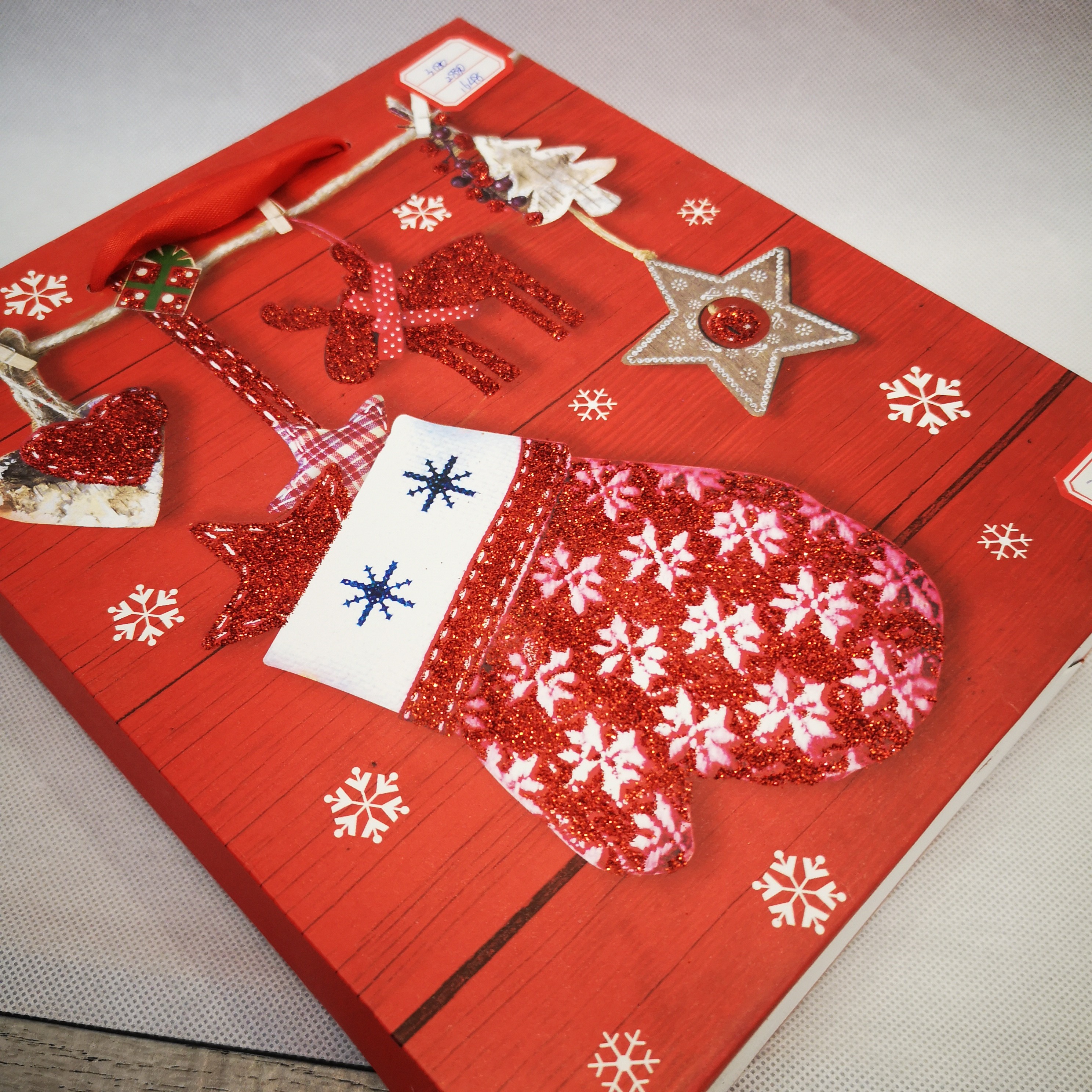 圣诞礼袋正红色手套圣诞撒粉礼袋详情3