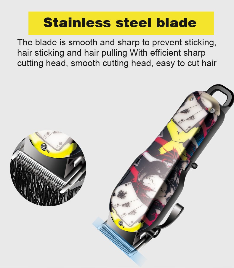 DALING-1160 Hair clipper, retro oil head, engraved electric clipper, hair shaving, electric clipper, hair cutting, shaving head, zero blade head, special for hair salons, graffiti style, retro color block, wholesale for export detail image 4