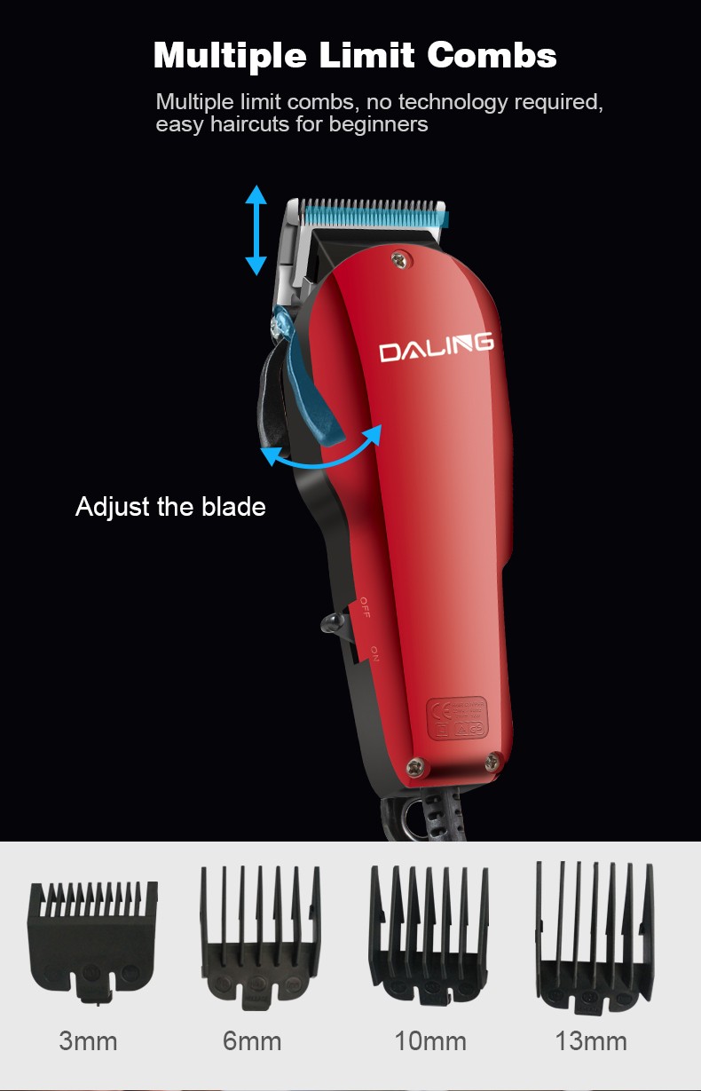 DALING-1130 Hair Clipper with wire, electric clipper, adult hair razor, special plug-in classic wine red for hair salons and barber shops, wholesale for export detail image 6