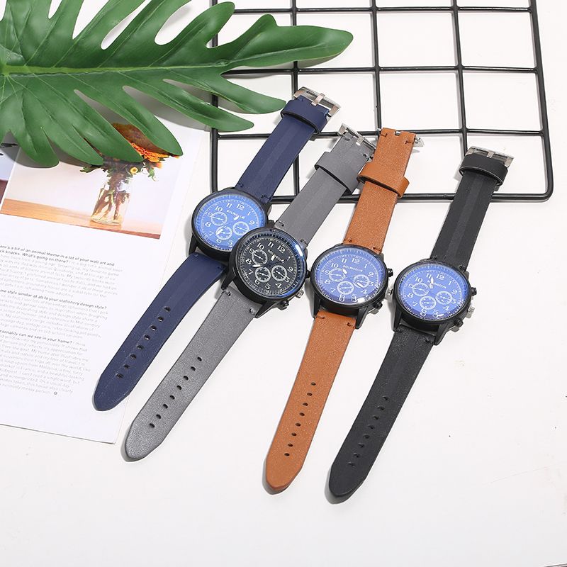 New men's business sport leather strap watch, Instagram bestseller, simple bestseller, factory direct sales details Picture